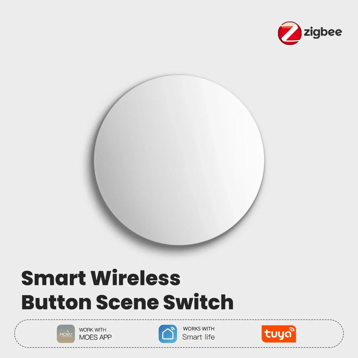 MOES ZigBee Smart Wireless Button Scene Switch Tuya BatteryPowered Mobile Setting Multi-scene Linkage Wireless Remote Controller