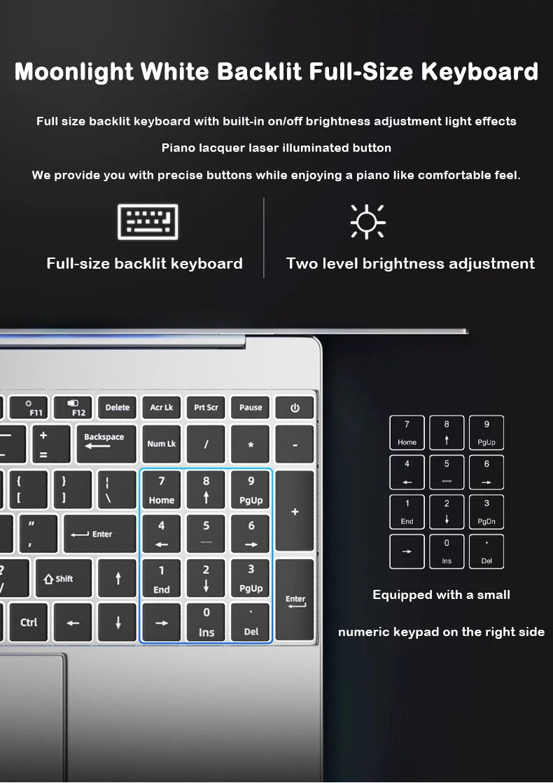 LENOU NEW 15.6" Laptop Intel Core i9-9900 32GB 2TB Windows 11 Gaming Computer PC Gamer office Ultra Slim Notebook 1920*1080 HD
