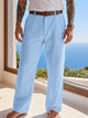 Men's Linen-Blend Straight-Leg Trousers — view 5