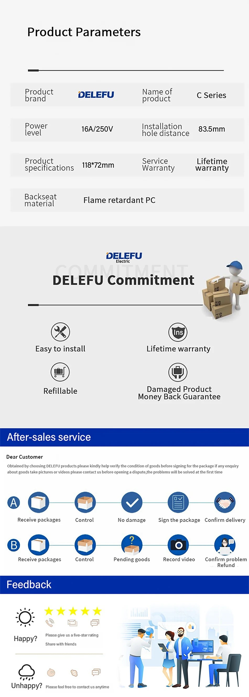 DELEFU 4*2 White Tempered Glass Brazil Standard Outlet with Double USB Type C Wall Power Socket  Switch Tuya Wifi 10A 20A