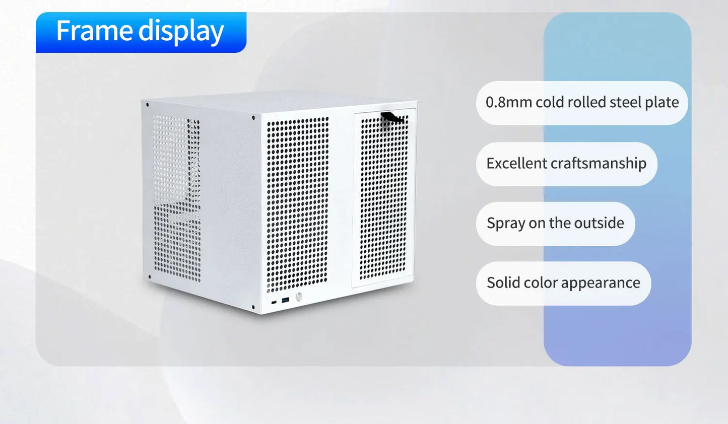 Sagittarius 8-bay NAS Computer Chassis with ATX Power Supply, MATX Motherboard, Full-height PCIE, 21.8L