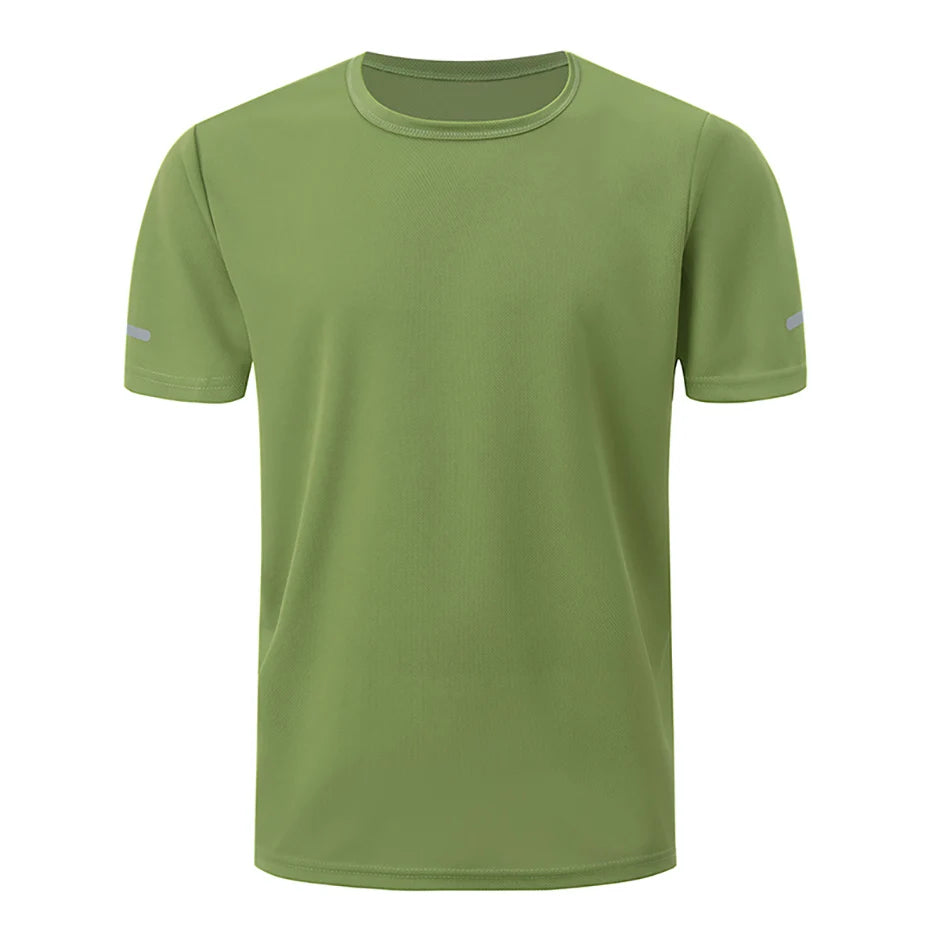 2/4/6Piece Four Seasons Men's Solid Color Round Neck Short Sleeve Top With Printed Cuffs Youth Sports And Leisure T-shirt trendy