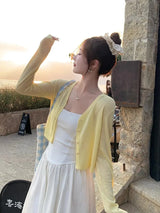 V-Neck Long-Sleeve Knit Cardigan