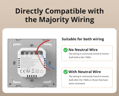 SONOFF ZBM5 80/86 Type Zigbee Smart Wall Switch Supports No Neutral and Neutral Wire Detach Relay Mode Works with Home Assistant
