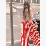 Striped Balloon-Leg Pants