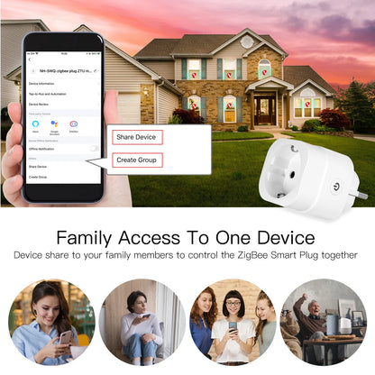 Moes ZigBee Tuya Socket Power Plug 16A Smart APP Wireless Socket Outlet Functional Energy Monitor Timer Alexa Google EU