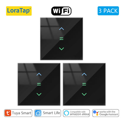 LoraTap WiFi Curtains Blinds Roller Shutter Switch Backlight Tuya Smart Life App Remote Control Google Home Alexa Voice
