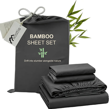 Cooling Bamboo Bed Sheet Set-Bamboo Bed Sheet-Ultra Soft & Breathable Daybed Set-Deep Pocket Up to 16" Hotel Soft Bedding-Perfect for Hot Sleepers Bamboo Bedding Sheets Set - Double Stitching, Lifetime Quality Promise