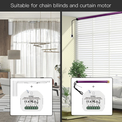 Moes Tuya ZigBee Smart RF433 Curtain Switch Module DIY for Motorized Roller Blinds Motor 2MQTT Smart Life APP Alexa Google Home