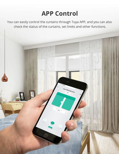 Zemismart Zigbee Rechargeable Electric Curtain Motor with Customized Slide Curtain Track Works with Tuya Alexa Google Home
