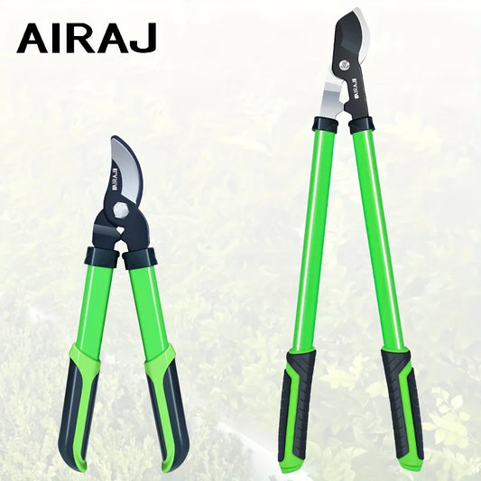 Professional Pruning Shears - Multi-Functional, Anti-Slip Grip, Large Opening, Durable Metal, Green - Ideal for Garden Trimming