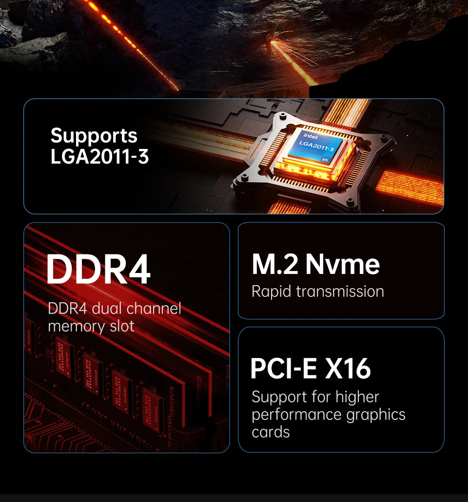 QIYIDA X99 Motherboard Set Kit LGA2011-3 Xeon E5 2680 V4 DDR4 16GB(2x8gb) PC4 SATA PCI16x3.0 NVME M.2 Gaming Computer