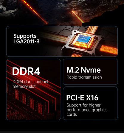 QIYIDA X99 Motherboard Set Kit LGA2011-3 Xeon E5 2680 V4 DDR4 16GB(2x8gb) PC4 SATA PCI16x3.0 NVME M.2 Gaming Computer