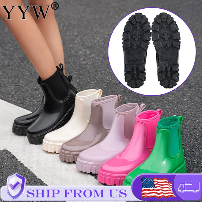 Thick-Sole PVC Rain Boots — product image