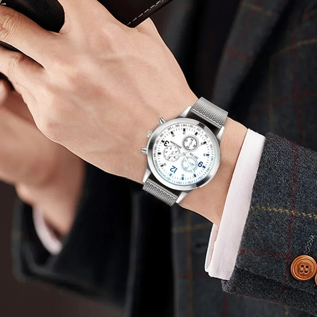 Luxury Quartz Watch for Men Stainless Steel Dial Casual Quartz Wristwatches Bracele Watch Relogio Masculino Часы Мужские