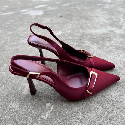 New Summer Fashion Solid Color Casual Women's Sandals Brand Buckle Designer 2026 Everyday Comfortable Office Women's High Heels