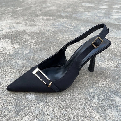 New Summer Fashion Solid Color Casual Women's Sandals Brand Buckle Designer 2026 Everyday Comfortable Office Women's High Heels