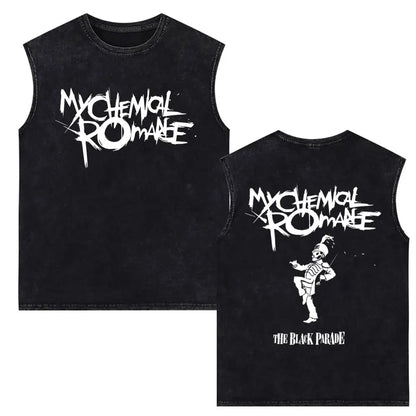My Chemical Romance Vintage Washed Tank Tops Three Cheers for Sweet Revenge Sleeveless Vest Men Retro Punk Emo Rock Band T-shirt