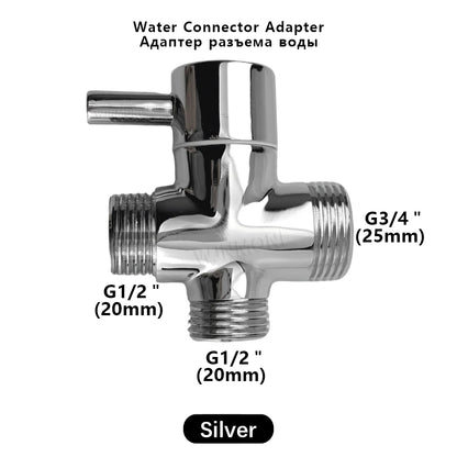 Black Shower Column Set Bathroom Accessories 3 Way Water Diverter Valve Bathtub Mixer Showers Faucet Pressurization Shower Head