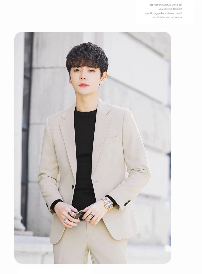 Blazer's New Men's Fashion Outdoor Travel Youth Wedding Campus Slimming Casual Korean-style Cool and Stylish Formal Wear Blazer