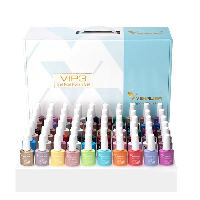 1Set VENALISA TPO FREE Whole Set Nail Gel Polish with Color Display For New Learner Nail Maincure Gel Varnish Branded Suitcase