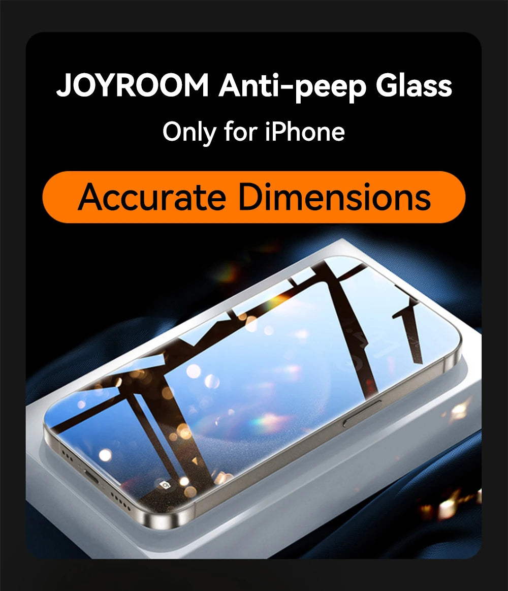 Joyroom 1/2pcs Anti-spy Tempered Glass Private Screen Protector For iPhone 15 14 13 12 11 Pro Max  Private Glass