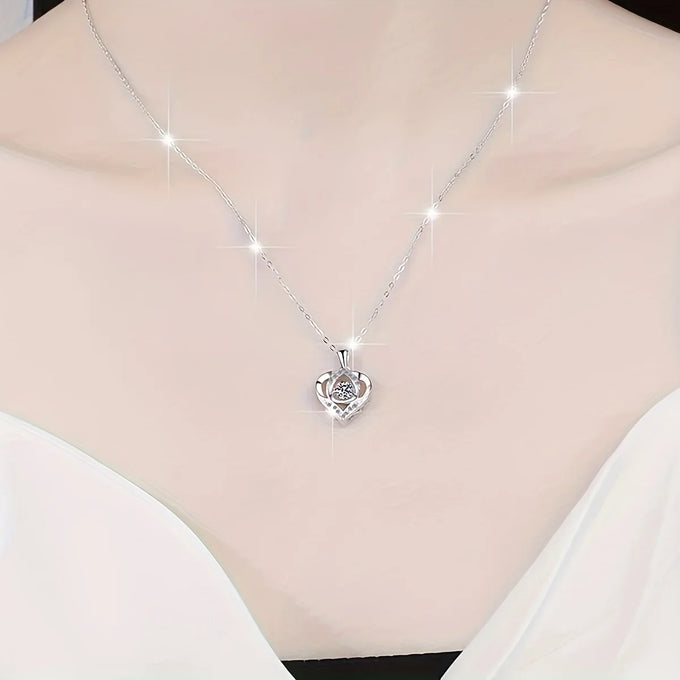 Blue Crystal Heart Necklace & Bracelet Set — product image