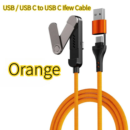 Foldable Charge Cable Usb C Charging Mobile Cable C Flat Charger for iPhone Kickcable Phone Kick Stand Ultra Fast Type C Wire 2M