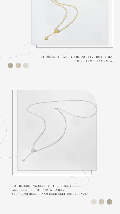 ANDYWEN 925 Sterling Silver Transformer Adjustable Chain Heart Pendant Charm Necklace Drop Choker Resizable Women Luxury Jewekry