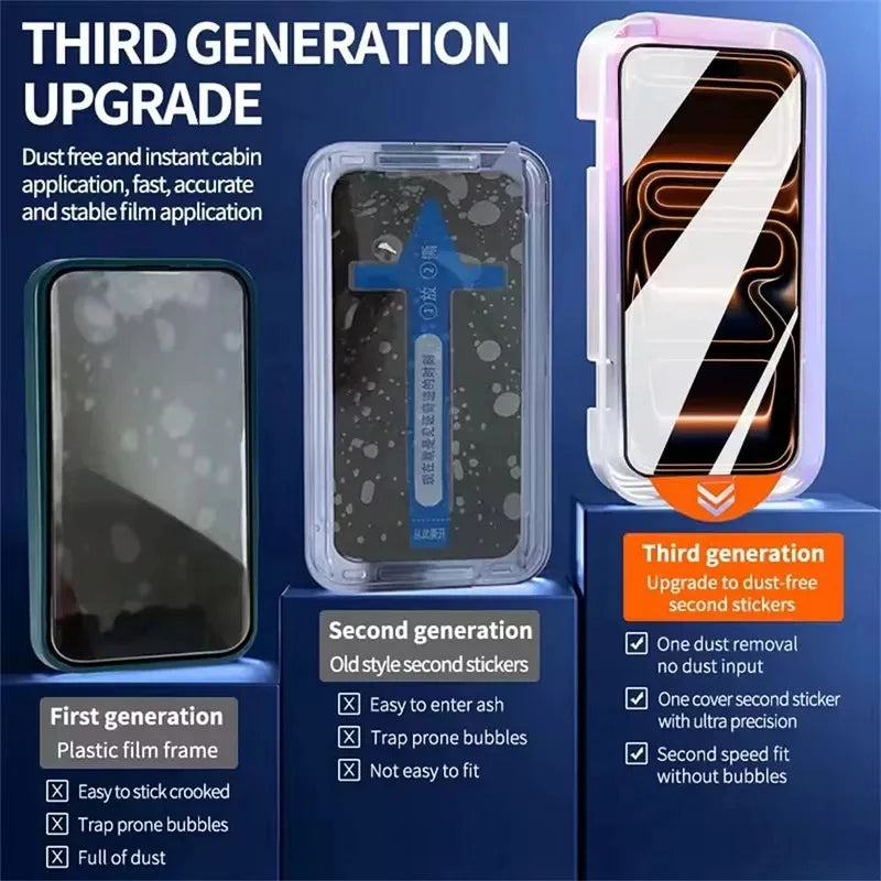 5Pcs Oleophobic Coating Dust Free Easy Installation Screen Protector For iPhone 16 15 14 11 12 13 17 Pro Max XR X XS 15 16 Plus