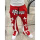 Men's Cross-Print Flared Sweatpants — product image