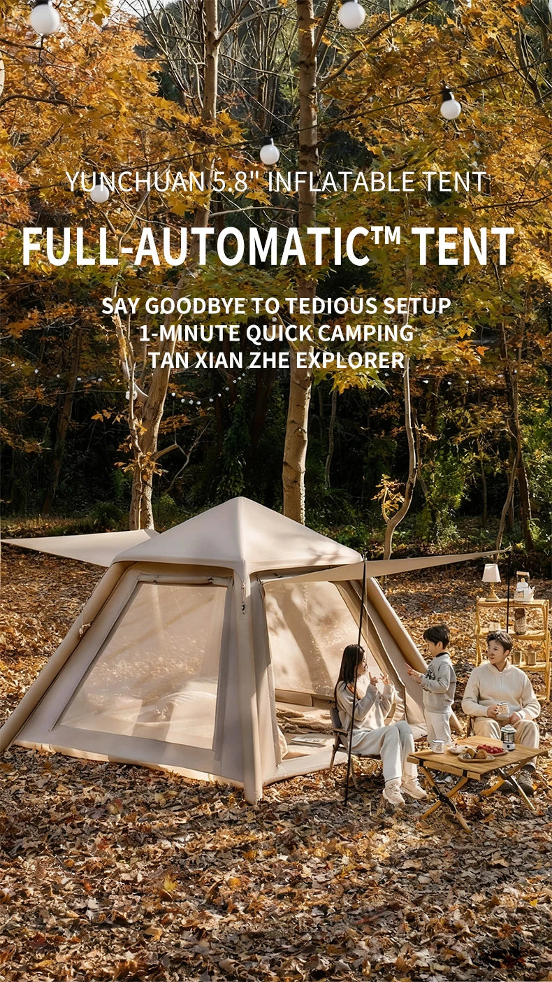 Portable Inflatable Tent Foldable Outdoor Camping Overnight Gear Thickened Waterproof for Hiking And Backyard Picnics