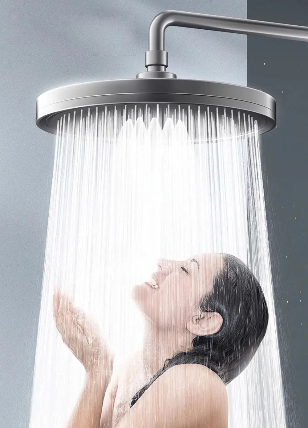 NEW 6 Modes Rainfall Shower Head Bathroom High Pressure Top Rain Shower Heads Shower Faucet Accessories Gun Grey/Black/Silver