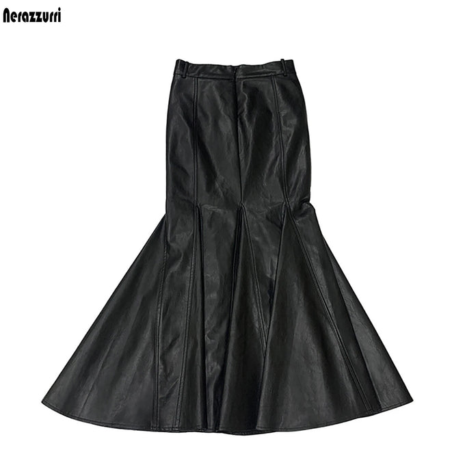 Faux Leather Mermaid Midi Skirt