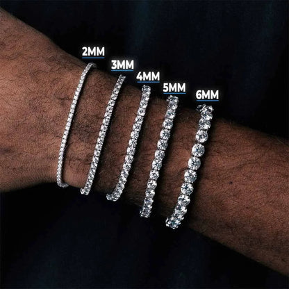 3mm 4mm 5mm 1 Row Tennis Chain Bling Zircon Copper Material Necklace Hip Hop Man and Women Iced Out Jewelry Free Engrave Name
