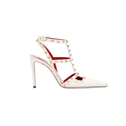 Summer Square Headed Rivet High-heeled Women's Sandals, Fashionable and Sexy Women's Party T-table Women's Plus Size Sandals