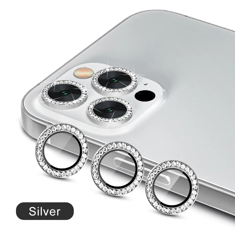 9D Diamond Lens Protector For iPhone 17 Pro Max Air Camera Tempered Glass Compatible with iPhone 14 15 16 Pro Max Ring Cover Cas