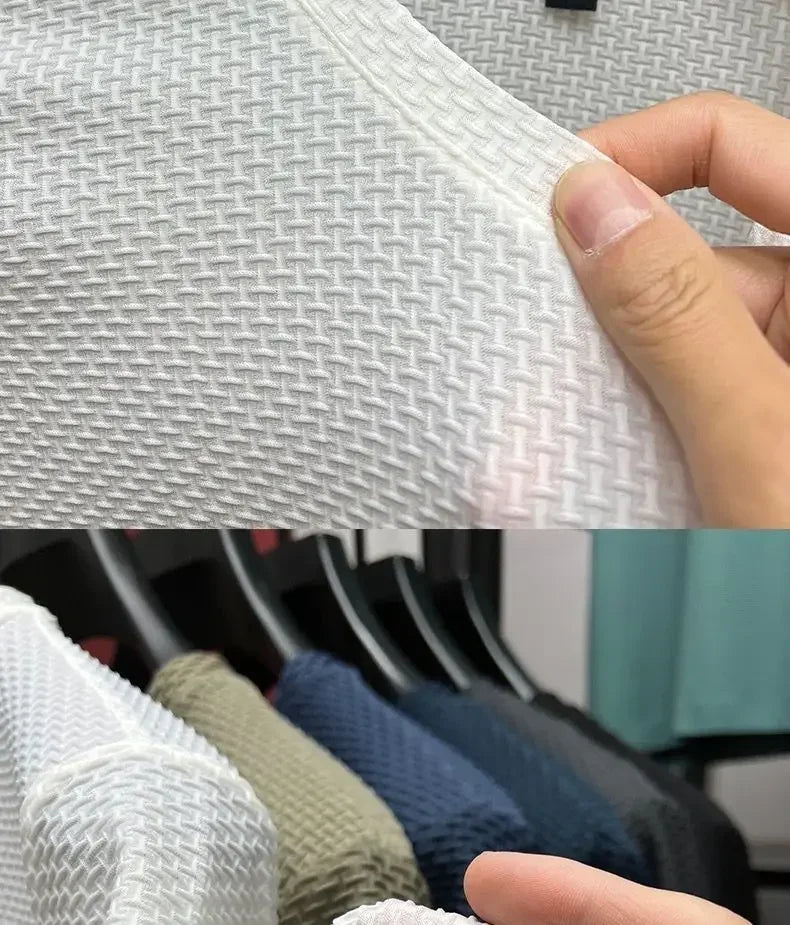 Ice Silk Mesh T-shirt Men's Short Sleeve Round Neck Tshirt Man Summer Half Sleeve Men Thin Solid Color Sports Tees Tops