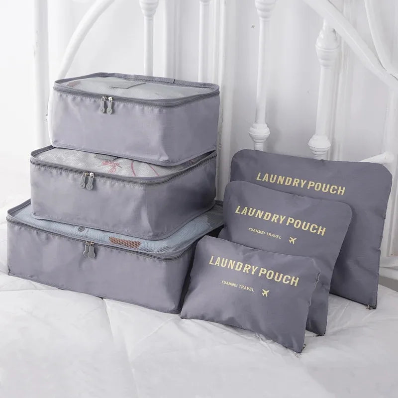 6/8Pcs Set Travel Bag Organizer Clothes Luggage Travel Organizer Blanket Shoes Organizers Bag Suitcase Pouch Packing Cubes