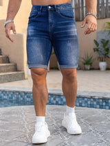 Men's Cuffed Denim Shorts — view 5