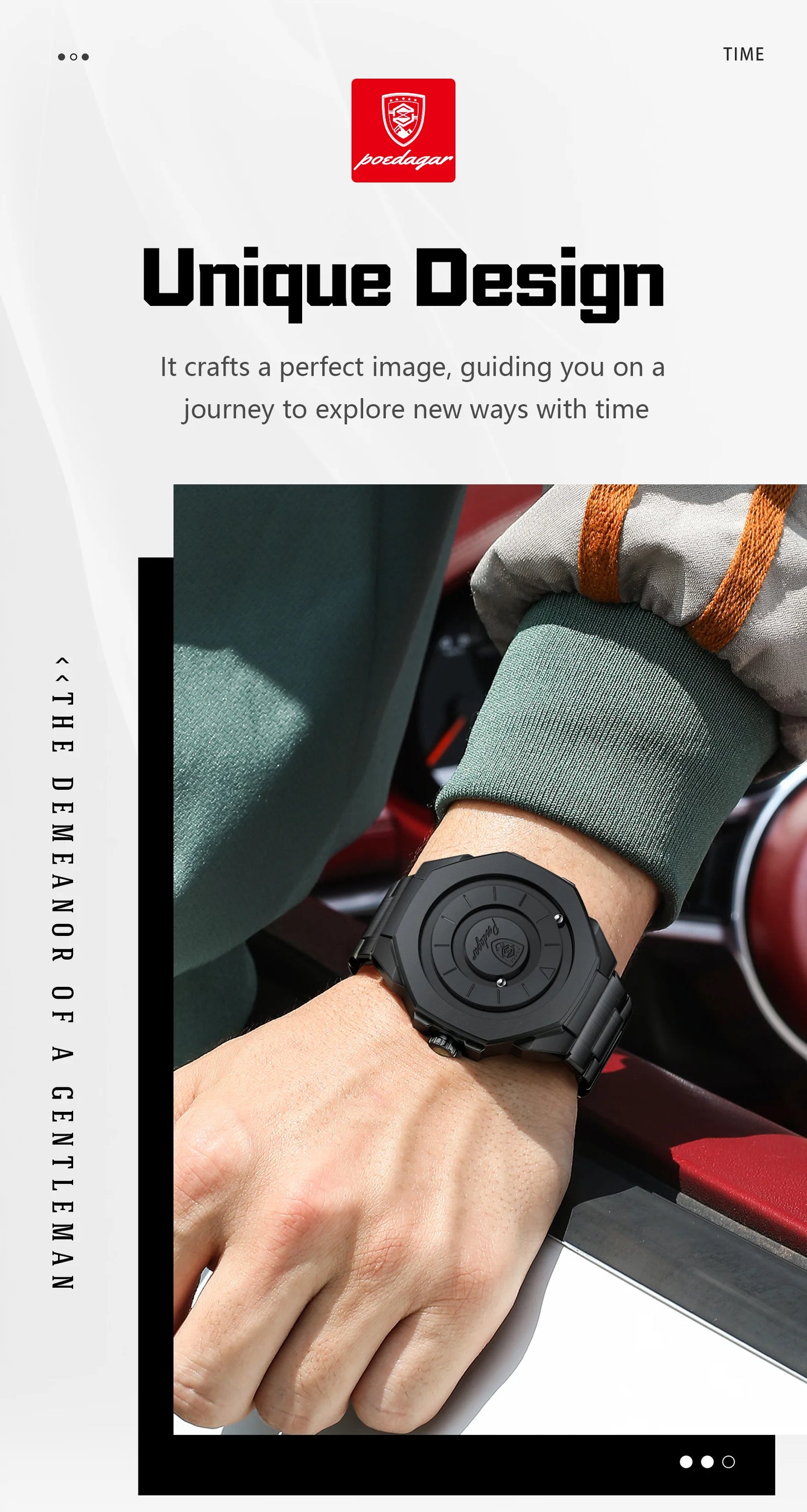 POEDAGAR Top Original Casual Watch For Men Waterproof Luxury Fashion Men's Clock Stainless Steel Man Wristwatch Quartz Sport+Box