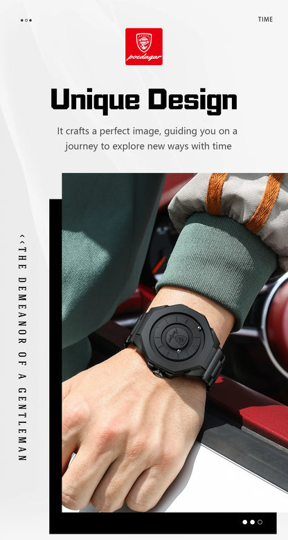 POEDAGAR Top Original Casual Watch For Men Waterproof Luxury Fashion Men's Clock Stainless Steel Man Wristwatch Quartz Sport+Box