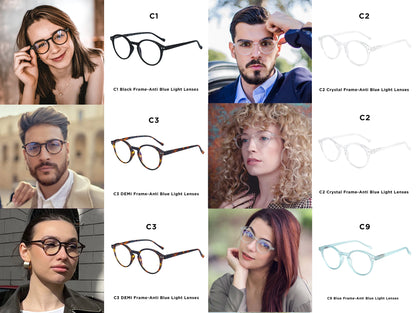 ZENOTTIC Retro Small Round Prescription Glasses Circular Progressive Eyewear Photochromic Optical Eyeglasses for Women Men