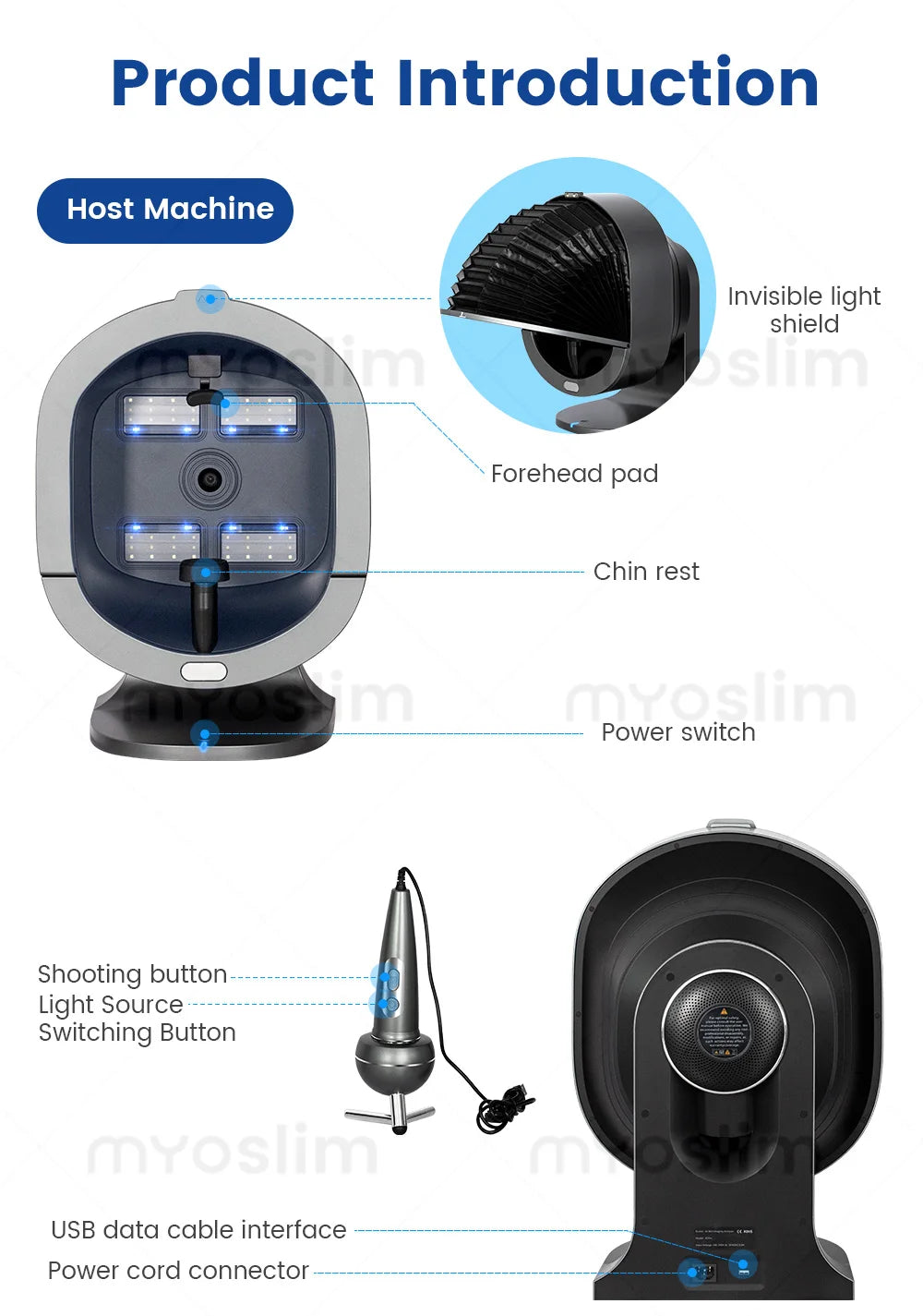 21.5 Inch X5 Facial Skin Analyzer, 3D AI Hair Scanner, 8 Spectrum Light, Beauty Analysis Machine for Salon Care