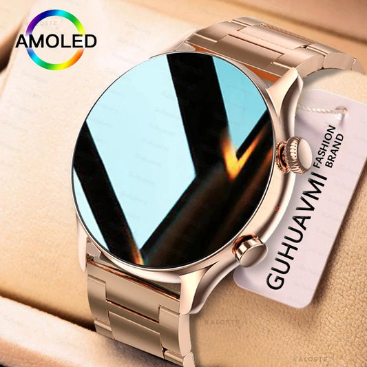 2026 New Smartwatch Women AMOLED HD Screen Always On Display Bluetooth Call IP68 Waterproof GPS Smart Men Watch For Android ios