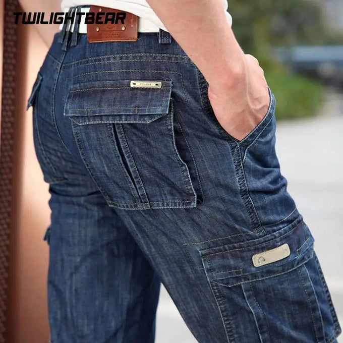 Men's Wide-Leg Cargo Jeans — product image