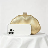 Wavy Metallic Cloud Clutch — view 4