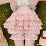 Lace-Trim Cotton Bloomer Shorts
