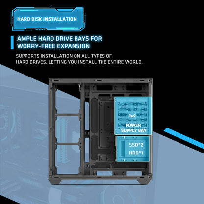 Yeah Magic Sword V 270° Column-Free Panoramic View ATX PC Case  Superior Thermal Performance Gaming And Office PC Case