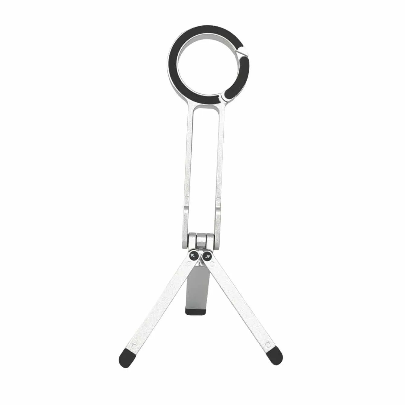 Portable Foldable Phone Tripod Carabiner-Mounted for Magsafe Phone Dual-sided Magnetic Phone Bracket for Live Streaming Selfie